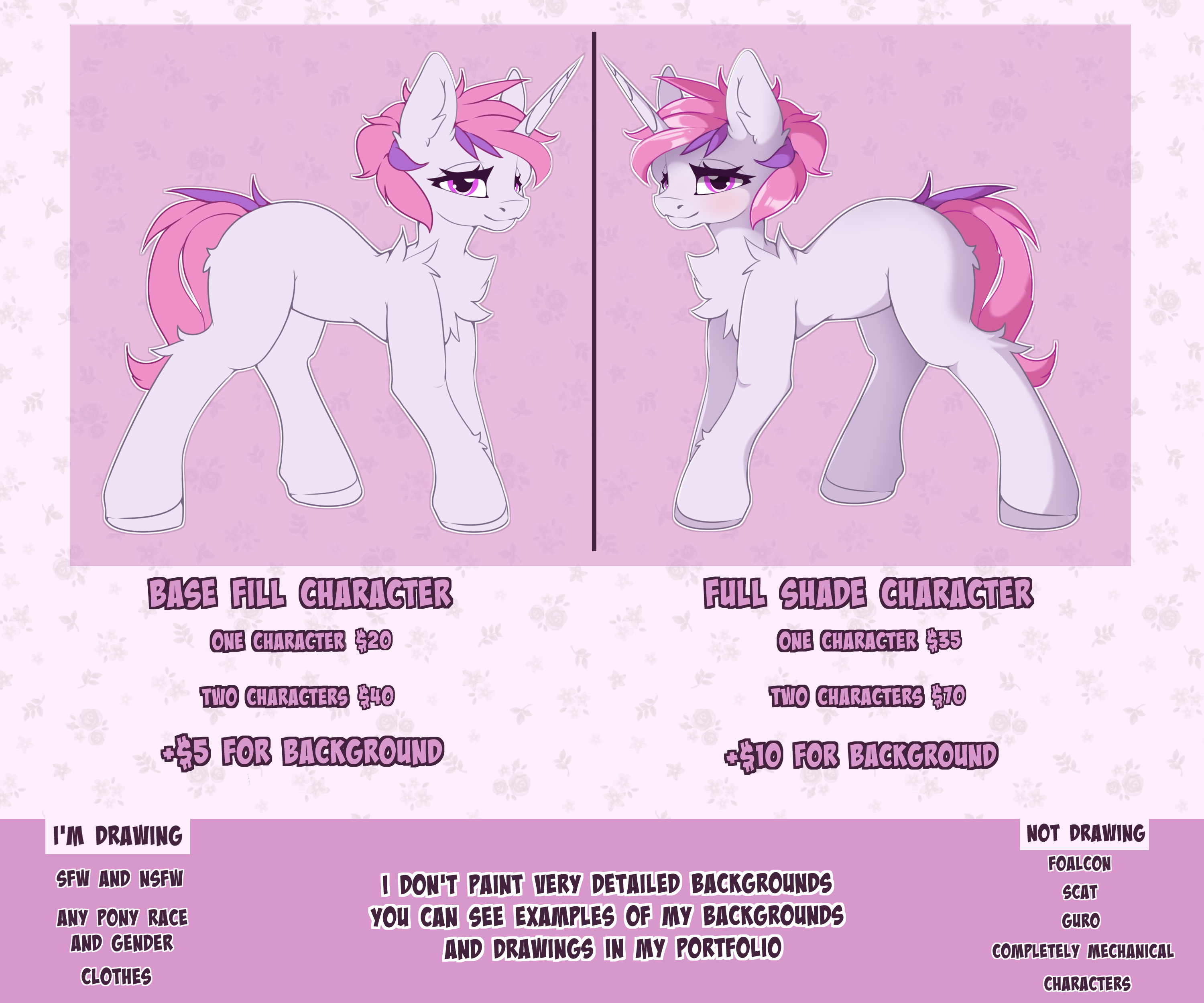 Commission Pricelist